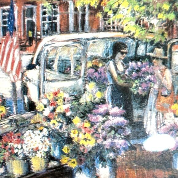 David Zwillinger art work "Fresh Flowers" signed matted & framed print 3" x 4" - Picture 5 of 9